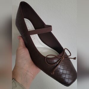 Woven Ballet Flat Espresso Brown
